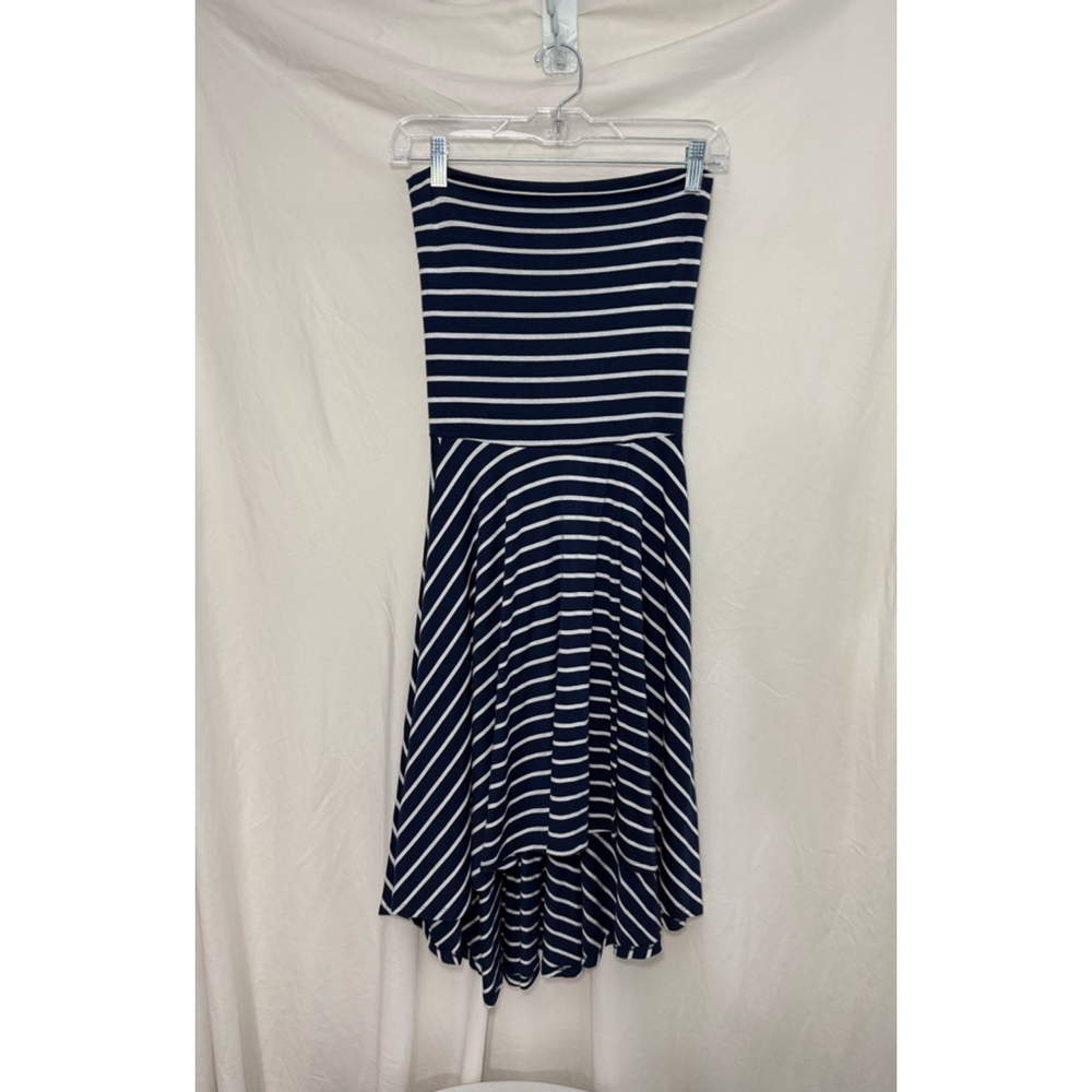 Women's Forever Cute Dress Size S Blue White Striped Strapless